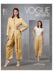1688 VOGUE RACHEL COMEY LINED JACKET, BELT, LOOSE CROP PANTS PATTERN 6-14; UNCUT